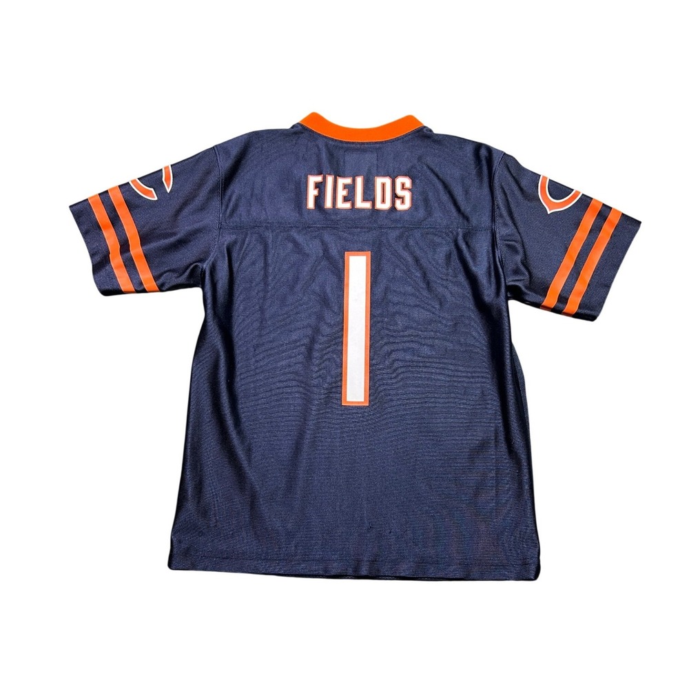 NFL Team Apparel Chicago Bears Justin Fields 1 Youth Large Navy Jersey READ